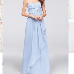 David’s Bridal strapless crinkle chiffon dress